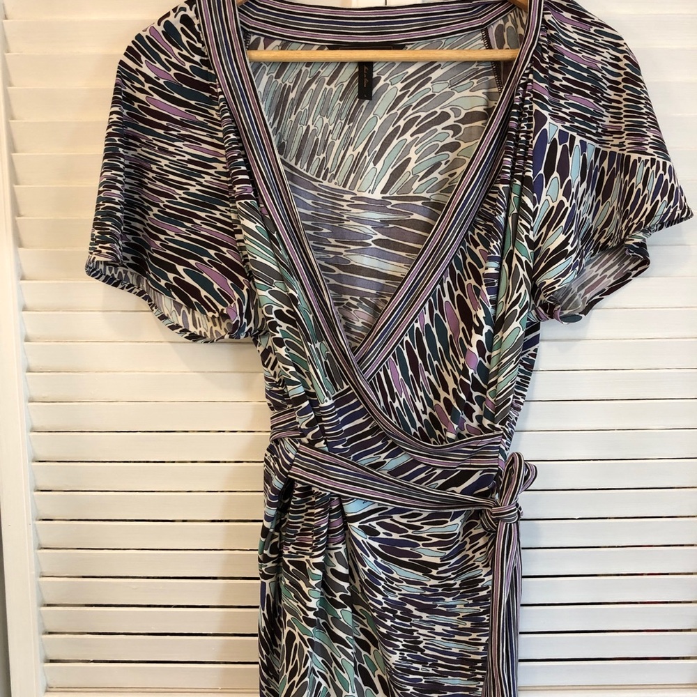 BCBG MaxAzria wrap blouse size L